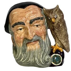 Royal Doulton England 1959 Large 'Merlin Toby Jug' Owl Handle D6529 Excellent